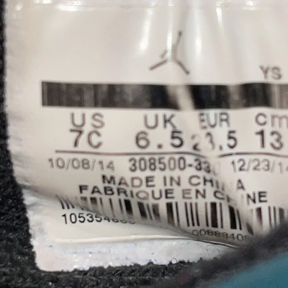 Jordan Kids Teal and Black Sneakers